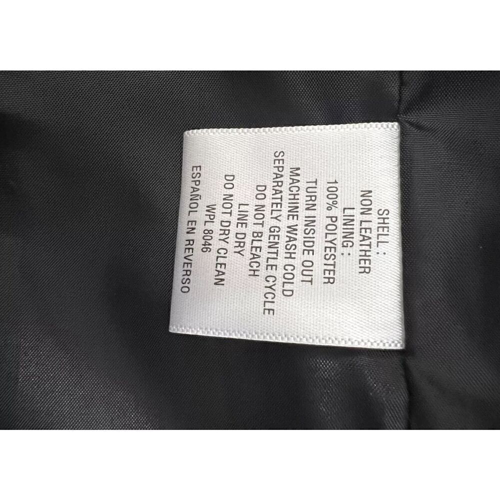 JM Collection Faux Leather Jacket Coat Draped Black Plus Size M Shoulder Padded - Picture 8 of 14